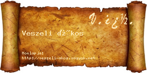 Veszeli Ákos névjegykártya